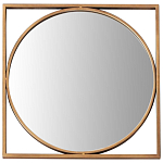 Круглое  зеркало в квадратной раме из металла Coste Mirror варинант исполнения - 1 | Loft Concept в Брянске