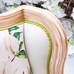 Кресло из натурального бука золотистое с изображением птиц и цветов Blooming Birds варинант исполнения - 2 | Loft Concept в Брянске