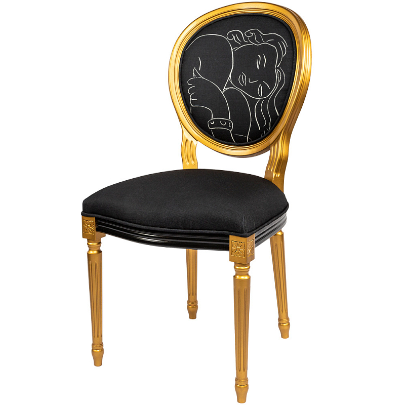 Стул White Silhouette Pasiphae Stool Черный Золотой Стул White Silhouette Pasiphae Stool Черный Золотой в Брянске | Loft Concept