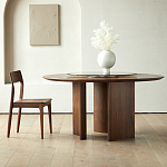 Стол обеденный круглый с двойной столешницей Walnut Wood Table варинант исполнения - 9 | Loft Concept в Брянске