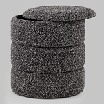Пуф Three Gray в ткани букле серого цвета варинант исполнения - 2 | Loft Concept в Брянске
