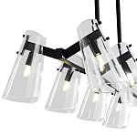 Люстра светодиодная с 8-ю прозрачными плафонами из акрила и стали Glass Cylinder Black варинант исполнения - 7 | Loft Concept в Брянске