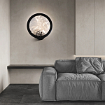 Светодиодное бра круглой формы с металлической рамой черного цвета Marble Glow варинант исполнения - 3 | Loft Concept в Брянске