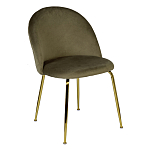 Стул велюровый хаки на золотистых металлических ножках Vendramin Chair варинант исполнения - 2 | Loft Concept в Брянске