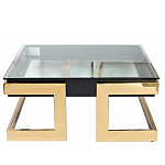 Стол журнальный квадратный с стеклянной столешницей Alonso Glass варинант исполнения - 1 | Loft Concept в Брянске