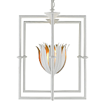 Люстра белая прямоугольная с абажурами в виде цветков тюльпана White Tulips варинант исполнения - 3 | Loft Concept в Брянске