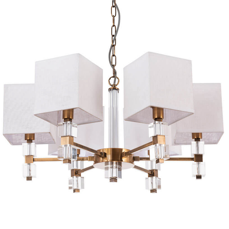 Люстра Tradonico Chandelier Brass Белый Бронза Прозрачный Люстра Tradonico Chandelier Brass Белый Бронза Прозрачный в Брянске | Loft Concept