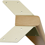 Обеденный стол с прямоугольной бежевой столешницей из стекла на 4-х деревянных ножках Beige Marble варинант исполнения - 5 | Loft Concept в Брянске