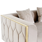 Диван двухместный  бежевый с золотым каркасом Bertrude варинант исполнения - 2 | Loft Concept в Брянске