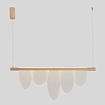 Люстра подвесная с пятью прозрачными элементами в форме лепестков и золотистым металлическим основанием DALI Tonin Casa варинант исполнения - 3 | Loft Concept в Брянске