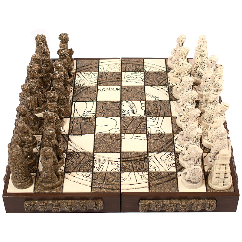 Шахматы из камня Cargador del Tiempo Chess Мексика ручная работа Коричневый Бежевый Шахматы из камня Cargador del Tiempo Chess Мексика ручная работа Коричневый Бежевый в Брянске | Loft Concept