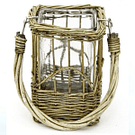 Кашпо стеклянное в плетёной корзине Argo варинант исполнения - 1 | Loft Concept в Брянске