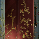 Обои с вышивкой ручной работы Fyodor Original colourway on Merlot linen варинант исполнения - 3 | Loft Concept в Брянске