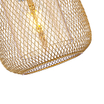 Подвесной светильник со стеклянным плафоном цилиндрической формы и металлической сеткой Metal Mesh Gold варинант исполнения - 4 | Loft Concept в Брянске