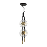 Подвесной светильник с черным основанием и золотистым декором Bruno Duo варинант исполнения - 2 | Loft Concept в Брянске