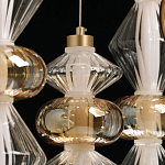 Люстра с плафонами из прозрачного и янтарного стекла в виде шаров и ромбов Gabriel Scott Luna варинант исполнения - 11 | Loft Concept в Брянске