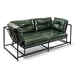 Диван Лофт Натуральная Винтажная кожа Зеленый Two Seat Encounter Leather Sofa варинант исполнения - 3 | Loft Concept в Брянске