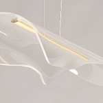 Люстра линейная с прозрачным волнообразным плафоном Wave Line варинант исполнения - 9 | Loft Concept в Брянске