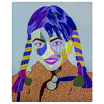 Картина с вышивкой Портрет wall panel People with the yellow ear 3 варинант исполнения - 3 | Loft Concept в Брянске