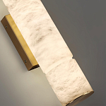 Бра с цилиндрическим плафоном из белого алебастра на прямоугольном основании Латунь Cryptocrystalline Stone варинант исполнения - 3 | Loft Concept в Брянске