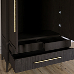 Шкаф платяной Primo с выдвижными ящиками шпон Темный орех варинант исполнения - 5 | Loft Concept в Брянске