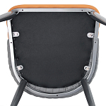 Стул оранжевый с высокой спинкой из искуственной кожи на серых металлических ножках Enigma Orange варинант исполнения - 5 | Loft Concept в Брянске