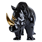 Статуэтка черный носорог с золотыми рогами Golden Horned Black Rhino варинант исполнения - 2 | Loft Concept в Брянске