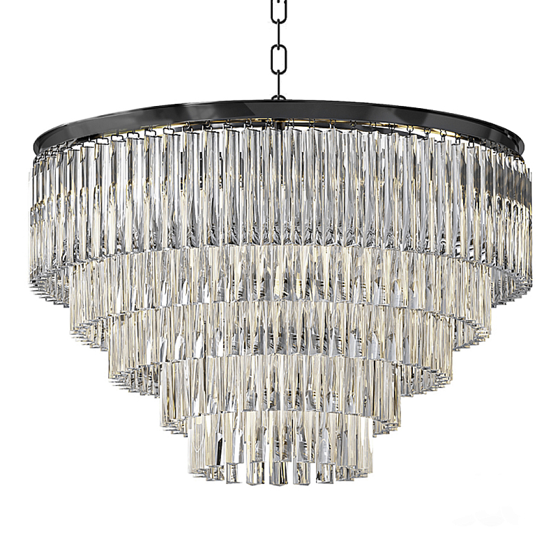 Люстра Odeon Clear Glass Fringe Chandelier -60 Черный в Брянске | Loft Concept 