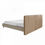 Кровать двуспальная серая с изголовьем из экокожи и ткани Modern Look варинант исполнения - 2 | Loft Concept в Брянске