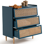 Комод с 3-мя ящиками из ротанга Blais Deep Blue Wicker Furniture варинант исполнения - 4 | Loft Concept в Брянске