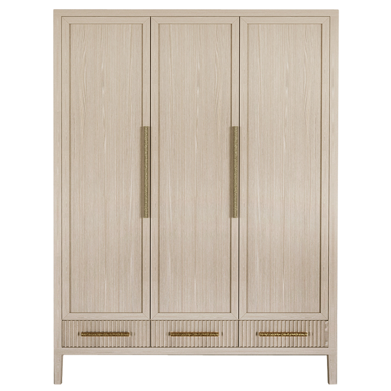 Большой Шкаф Primo Светлый дуб с 3 дверьми и 3 выдвижными ящиками Древесина Золотой в Брянске | Loft Concept 