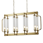 Люстра прямоугольная с 8-ю стеклянными плафонами цилиндрической формы Jeanette варинант исполнения - 1 | Loft Concept в Брянске