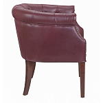 Кресло низкое из натуральной кожи на 4-х деревянных ножках из массива бука Chloe Leather Armchair vine варинант исполнения - 2 | Loft Concept в Брянске