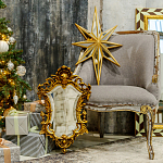 Зеркало настенное в ажурной раме золотого цвета с эффектом старины Classic Ornament Mirror варинант исполнения - 2 | Loft Concept в Брянске