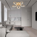 Потолочная люстра с 5-ю светодиодными лампами с золотистым каркасом Ring of Fire варинант исполнения - 1 | Loft Concept в Брянске