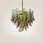 Люстра стеклянная с зелеными лепестками Green Leaf Fall варинант исполнения - 3 | Loft Concept в Брянске