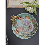 Блюдо из голубого фарфора с бронзовой птичкой Blue Garden варинант исполнения - 5 | Loft Concept в Брянске