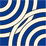 Дизайнерская плитка с узором Круги синяя варинант исполнения - 2 | Loft Concept в Брянске