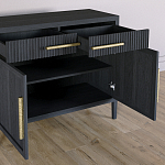 Буфет Primo с двумя ящиками и двумя фасадами Черный дуб варинант исполнения - 5 | Loft Concept в Брянске