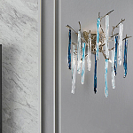 Бра с ветвистым каркасом из металла и подвесками из стекла Droplet Chandelier варинант исполнения - 1 | Loft Concept в Брянске