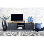 ТВ-тумба из металла и столешницей из массива дуба Metal Wood TV-Stand варинант исполнения - 5 | Loft Concept в Брянске