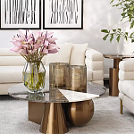 Дизайнерский журнальный стол с круглой столешницей на 3-х геометрических ножках Lehumod варинант исполнения - 3 | Loft Concept в Брянске