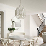 Люстра белая с несколькими ярусами деревянных палочек Bright Wooden Chandelier варинант исполнения - 6 | Loft Concept в Брянске