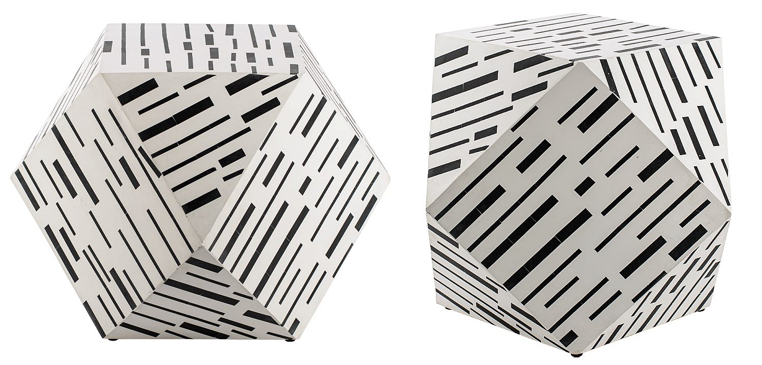 Табурет Black&white Indian Bone Inlay stool Табурет Black&white Indian Bone Inlay stool - Loft-Concept в Брянске