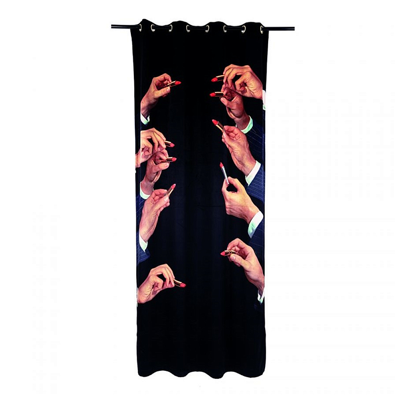 Штора Seletti Lipstick Black Черный Мульти Штора Seletti Lipstick Black Черный Мульти в Брянске | Loft Concept