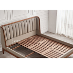 Кровать двуспальная с мягким изголовьем Moon Walnut Bed варинант исполнения - 9 | Loft Concept в Брянске