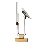 Настольная лампа с прозрачной трубкой и декоративной фигуркой птицы на бронзовой подставке Ganthea варинант исполнения - 1 | Loft Concept в Брянске