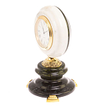 Часы настольные бронзовые из натуральных камней Мрамор и Змеевик Stone Clock варинант исполнения - 5 | Loft Concept в Брянске