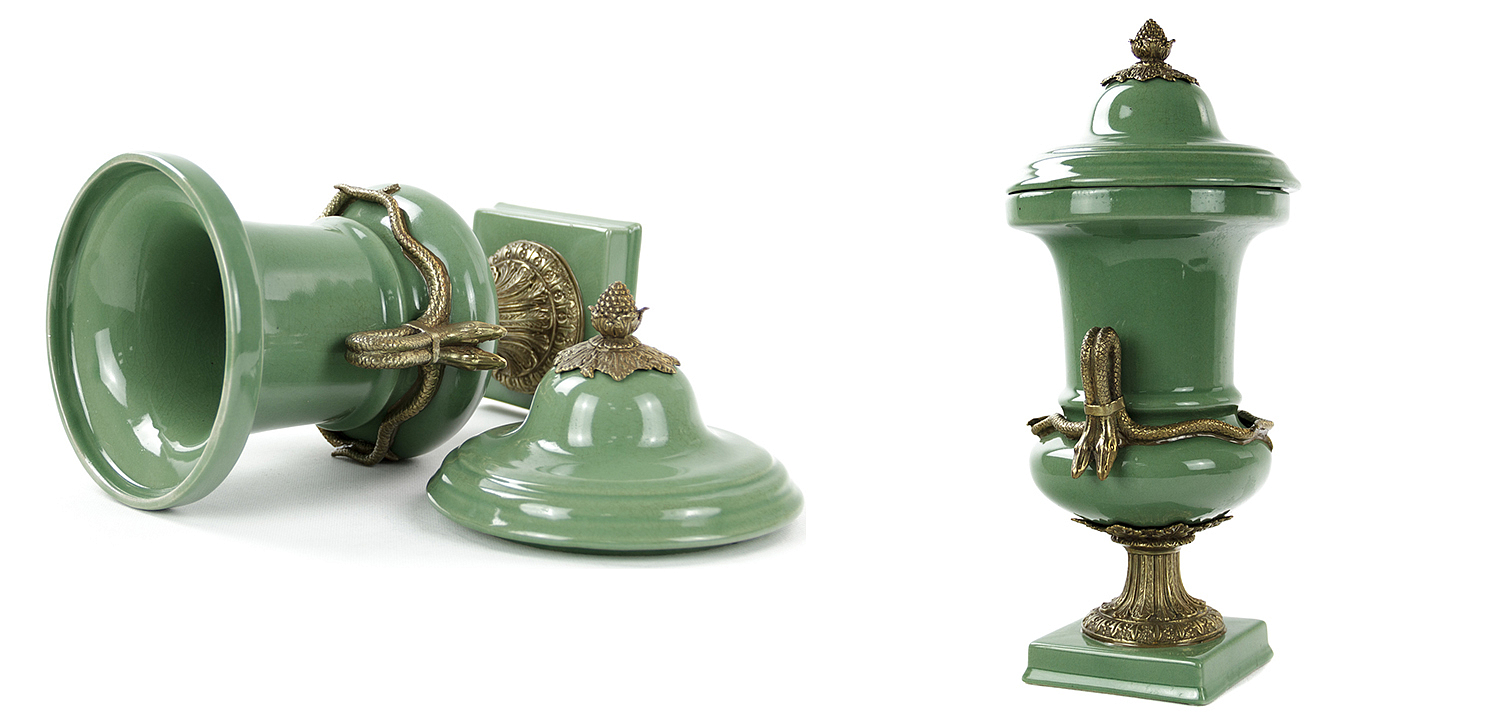 Ваза Selenia Green Vase Bronze Serpents Ваза Selenia Green Vase Bronze Serpents - Loft-Concept в Брянске