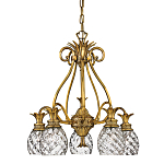 Люстра цвета латунь с 5-ю плафонами из рельефного стекла в форме ананаса Hinkley варинант исполнения - 1 | Loft Concept в Брянске